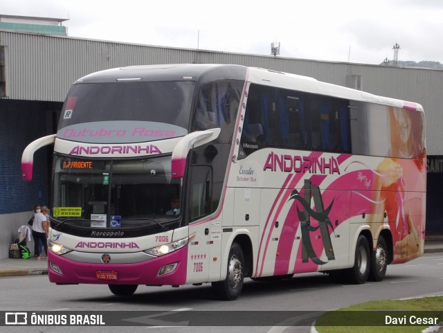 Empresa de Transportes Andorinha 7006 na cidade de Santos, São Paulo, Brasil, por Davi Cesar. Número da foto: #13221362.