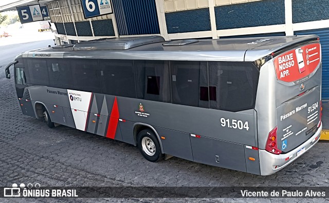 Empresa de Ônibus Pássaro Marron 91.504 na cidade de Aparecida, São Paulo, Brasil, por Vicente de Paulo Alves. Número da foto: #13220283.