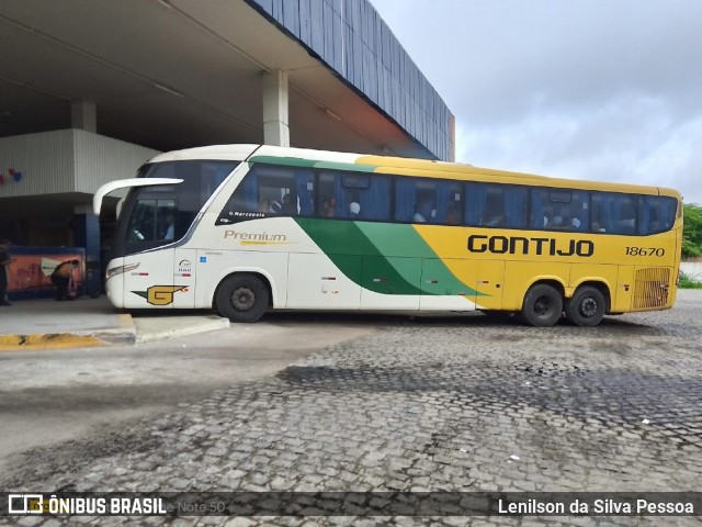 Empresa Gontijo de Transportes 18670 na cidade de Caruaru, Pernambuco, Brasil, por Lenilson da Silva Pessoa. Número da foto: #13223471.