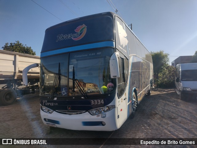 Flores Tur Transporte Executivo 3334 na cidade de Oeiras, Piauí, Brasil, por Espedito de Brito Gomes. Número da foto: #13221938.