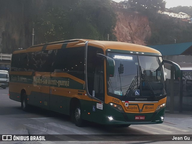 Viação Rápido Brasil 1006 na cidade de Santos, São Paulo, Brasil, por Jean Gu. Número da foto: #13221448.