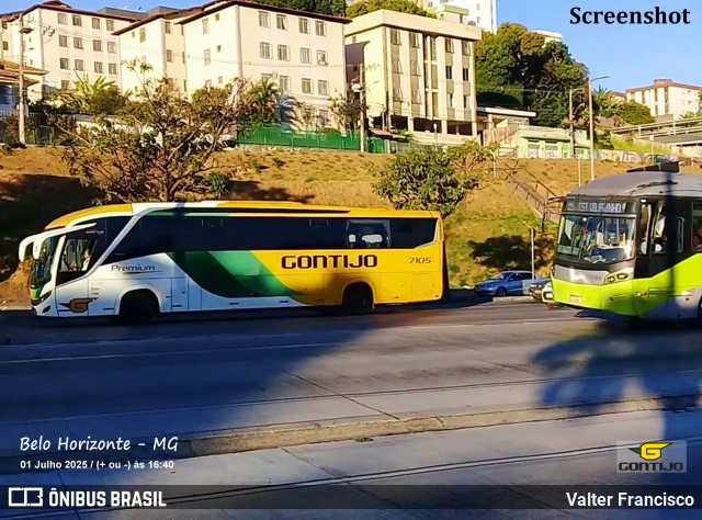 Empresa Gontijo de Transportes 7105 na cidade de Belo Horizonte, Minas Gerais, Brasil, por Valter Francisco. Número da foto: #13223862.