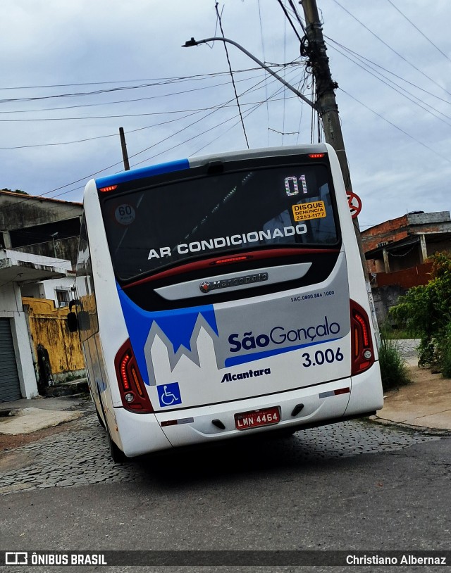 Auto Ônibus Alcântara 3.006 na cidade de São Gonçalo, Rio de Janeiro, Brasil, por Christiano Albernaz. Número da foto: #13222609.