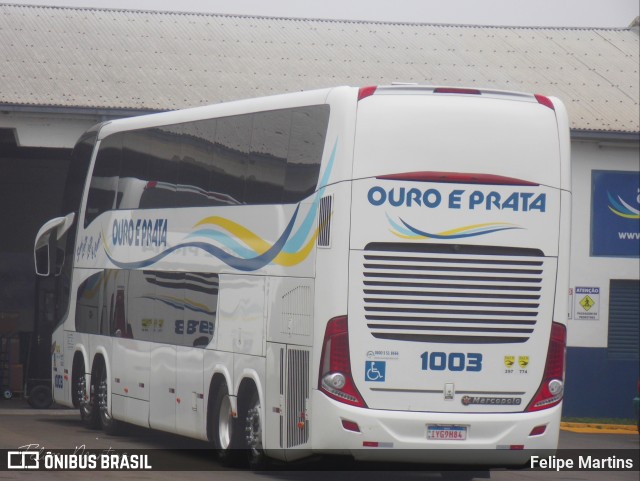 Viação Ouro e Prata 1003 na cidade de Santana do Livramento, Rio Grande do Sul, Brasil, por Felipe Martins. Número da foto: #13222804.