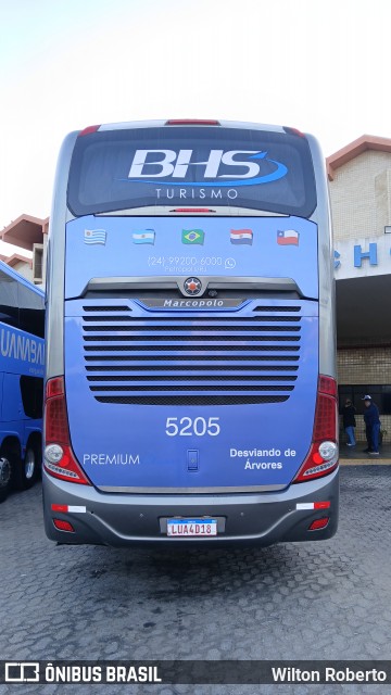 BHS Turismo de Rio 5205 na cidade de Governador Valadares, Minas Gerais, Brasil, por Wilton Roberto. Número da foto: #13224658.