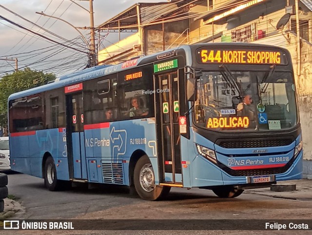 Viação Nossa Senhora da Penha RJ 188.018 na cidade de Rio de Janeiro, Rio de Janeiro, Brasil, por Felipe Costa. Número da foto: #13224845.