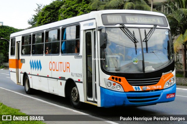 Colitur Transportes Rodoviários RJ 116.019 na cidade de Volta Redonda, Rio de Janeiro, Brasil, por Paulo Henrique Pereira Borges. Número da foto: #13225875.