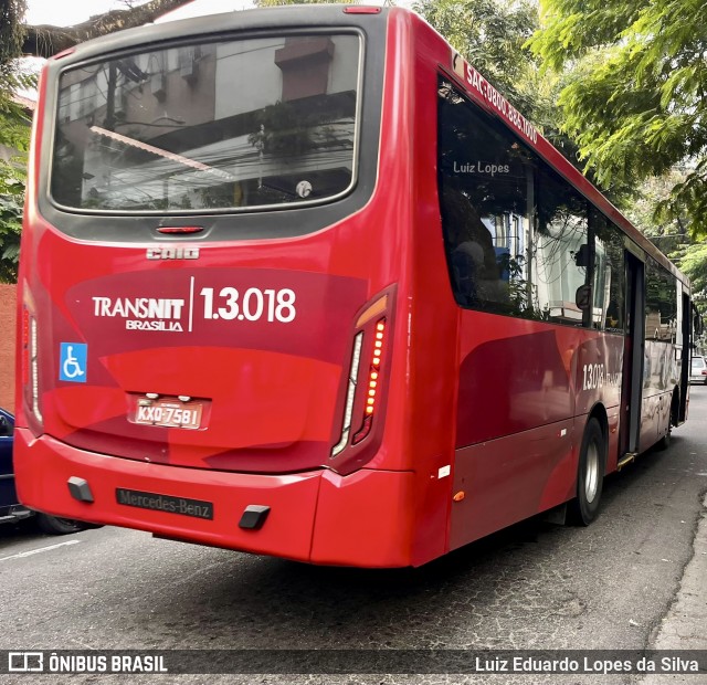 Auto Ônibus Brasília 1.3.018 na cidade de Niterói, Rio de Janeiro, Brasil, por Luiz Eduardo Lopes da Silva. Número da foto: #13224719.
