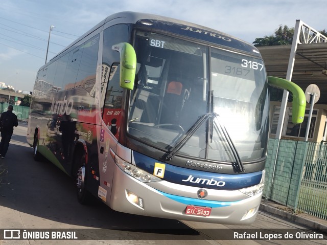 Jumbo Turismo 3187 na cidade de São Paulo, São Paulo, Brasil, por Rafael Lopes de Oliveira. Número da foto: #13228560.