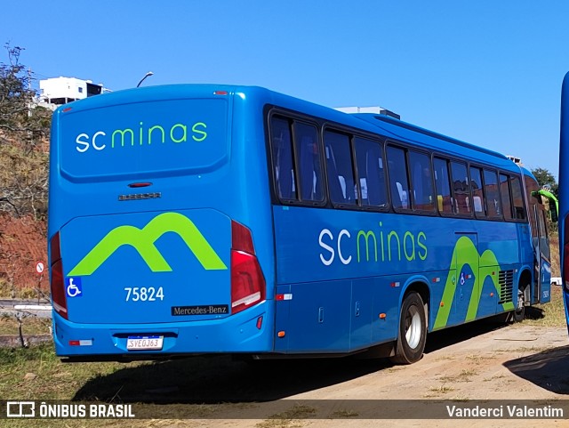 SC Minas Transportes 75824 na cidade de São Lourenço, Minas Gerais, Brasil, por Vanderci Valentim. Número da foto: #13228251.