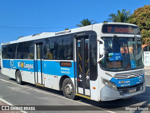 Rio Lagos Transportes SAQ.03.022 na cidade de Saquarema, Rio de Janeiro, Brasil, por Miguel Souza. Número da foto: #13228236.