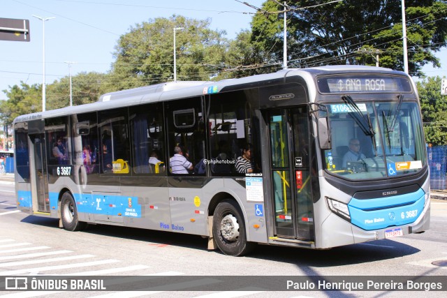 Viação Paratodos > São Jorge > Metropolitana São Paulo > Mobibrasil 6 3687 na cidade de São Paulo, São Paulo, Brasil, por Paulo Henrique Pereira Borges. Número da foto: #13227822.
