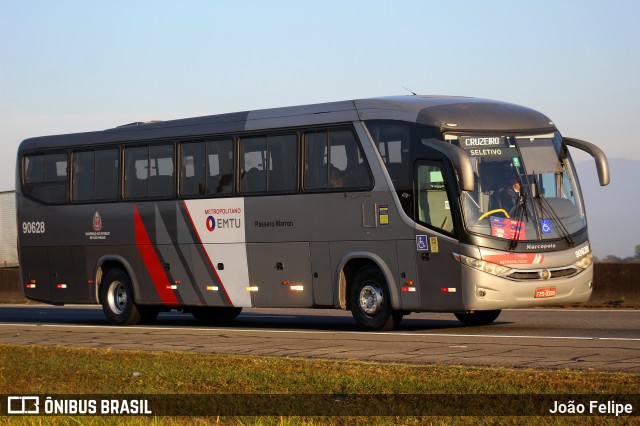 Empresa de Ônibus Pássaro Marron 90628 na cidade de Canas, São Paulo, Brasil, por João Felipe. Número da foto: #13228053.