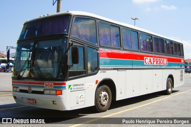 Viação Caprioli 906 na cidade de Aparecida, São Paulo, Brasil, por Paulo Henrique Pereira Borges. Número da foto: #13230764.