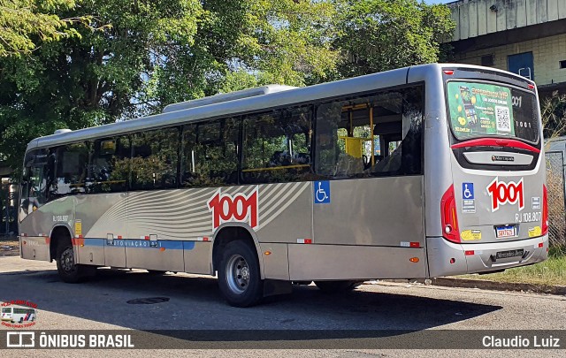 Auto Viação 1001 RJ 108.807 na cidade de Rio de Janeiro, Rio de Janeiro, Brasil, por Claudio Luiz. Número da foto: #13228787.
