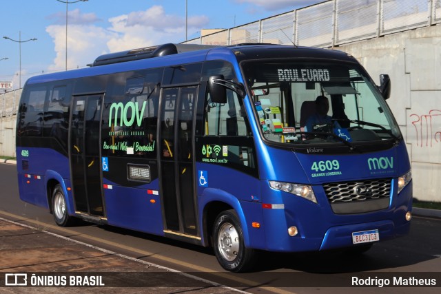 TCGL - Transportes Coletivos Grande Londrina 4609 na cidade de Londrina, Paraná, Brasil, por Rodrigo Matheus. Número da foto: #13187121.