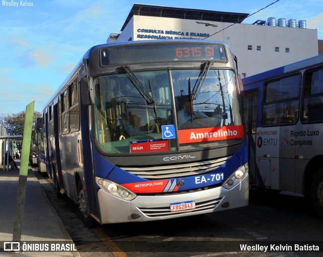 Expresso Amarelinho EA-701 na cidade de Sorocaba, São Paulo, Brasil, por Weslley Kelvin Batista. Número da foto: #13184527.