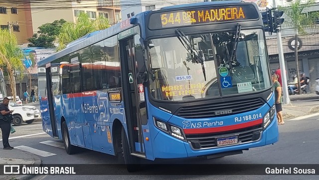 Viação Nossa Senhora da Penha RJ 188.014 na cidade de Rio de Janeiro, Rio de Janeiro, Brasil, por Gabriel Sousa. Número da foto: #13185875.