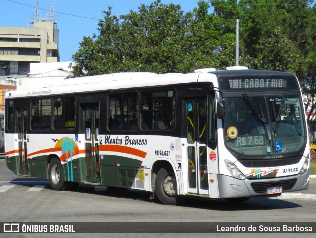 Viação Montes Brancos RJ 196.031 na cidade de Cabo Frio, Rio de Janeiro, Brasil, por Leandro de Sousa Barbosa. Número da foto: #13184216.