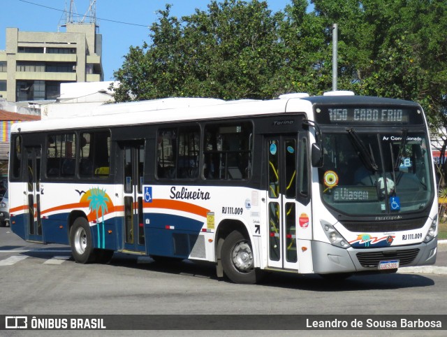 Auto Viação Salineira RJ 111.009 na cidade de Cabo Frio, Rio de Janeiro, Brasil, por Leandro de Sousa Barbosa. Número da foto: #13184193.