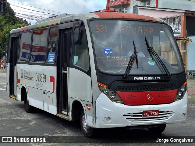 Transportes Barra D13359 na cidade de Rio de Janeiro, Rio de Janeiro, Brasil, por Jorge Gonçalves. Número da foto: #13186317.