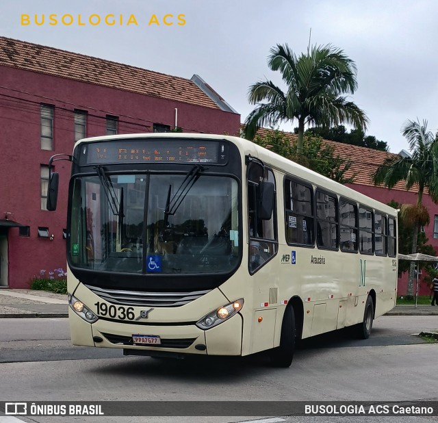 Araucária Transportes Coletivos 19036 na cidade de Curitiba, Paraná, Brasil, por BUSOLOGIA ACS Caetano. Número da foto: #13234061.