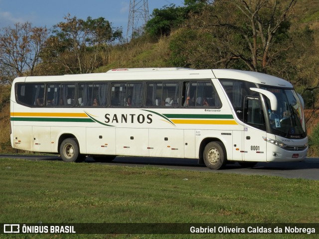 Viação Santos 8001 na cidade de Aparecida, São Paulo, Brasil, por Gabriel Oliveira Caldas da Nobrega. Número da foto: #13234725.