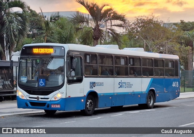 Transporte Coletivo Estrela 4418 na cidade de Florianópolis, Santa Catarina, Brasil, por Cauã Augusto. Número da foto: #13233885.