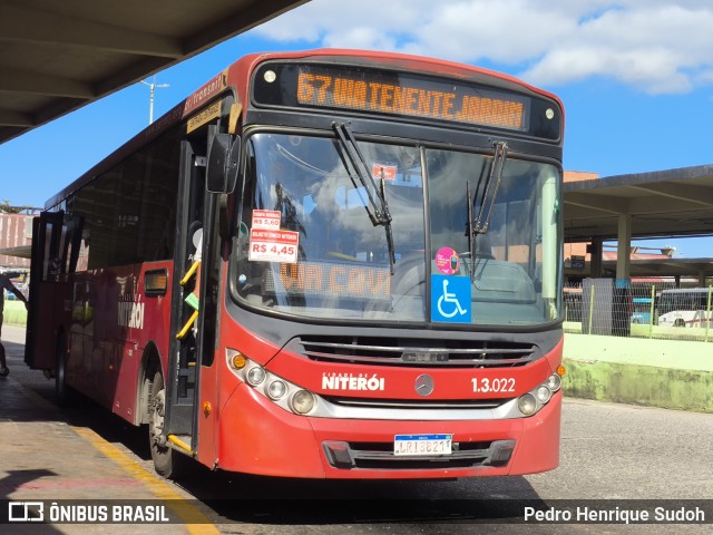 Auto Ônibus Brasília 1.3.022 na cidade de Niterói, Rio de Janeiro, Brasil, por Pedro Henrique Sudoh. Número da foto: #13232368.