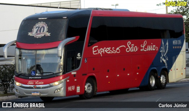 Expresso São Luiz 9030 na cidade de Goiânia, Goiás, Brasil, por Carlos Júnior. Número da foto: #13234116.