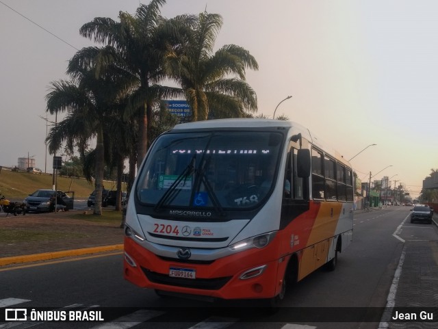 Viação Piracicabana Praia Grande 2204 na cidade de Praia Grande, São Paulo, Brasil, por Jean Gu. Número da foto: #13231694.