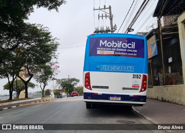 Viação Piracicabana 3152 na cidade de Ferraz de Vasconcelos, São Paulo, Brasil, por Bruno Alves. Número da foto: #13233723.