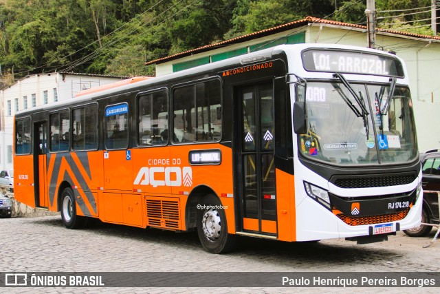 Viação Cidade do Aço RJ 174.218 na cidade de Piraí, Rio de Janeiro, Brasil, por Paulo Henrique Pereira Borges. Número da foto: #13232910.