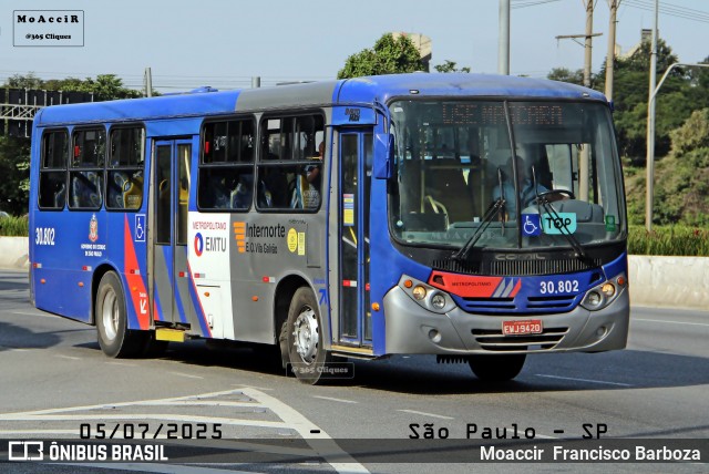 Empresa de Ônibus Vila Galvão 30.802 na cidade de São Paulo, São Paulo, Brasil, por Moaccir  Francisco Barboza. Número da foto: #13232472.