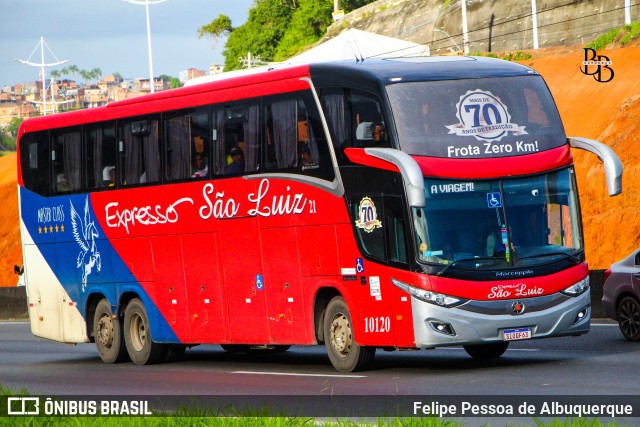Expresso São Luiz 10120 na cidade de Salvador, Bahia, Brasil, por Felipe Pessoa de Albuquerque. Número da foto: #13232783.
