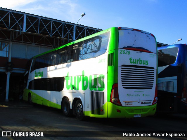 TurBus 2636 na cidade de Curicó, Curicó, Maule, Chile, por Pablo Andres Yavar Espinoza. Número da foto: #13233002.