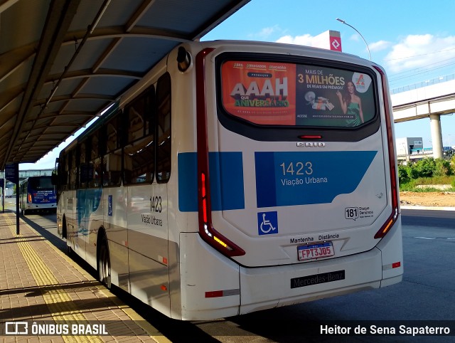 VUG - Viação Urbana Guarulhos 1423 na cidade de Guarulhos, São Paulo, Brasil, por Heitor de Sena Sapaterro. Número da foto: #13232062.