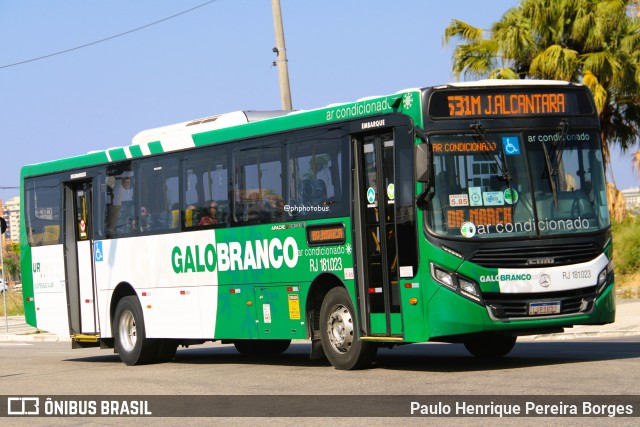 Viação Galo Branco RJ 181.023 na cidade de Niterói, Rio de Janeiro, Brasil, por Paulo Henrique Pereira Borges. Número da foto: #13236598.