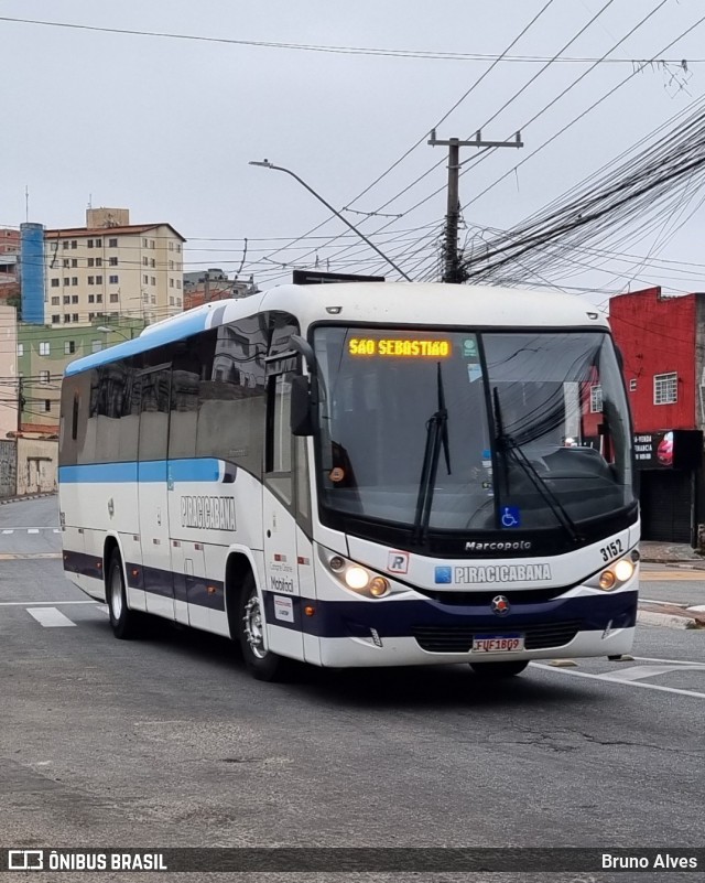 Viação Piracicabana 3152 na cidade de Ferraz de Vasconcelos, São Paulo, Brasil, por Bruno Alves. Número da foto: #13237626.