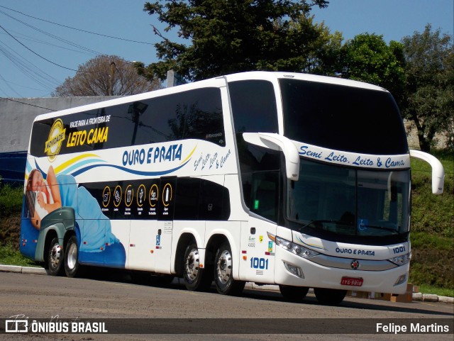 Viação Ouro e Prata 1001 na cidade de Santana do Livramento, Rio Grande do Sul, Brasil, por Felipe Martins. Número da foto: #13235555.