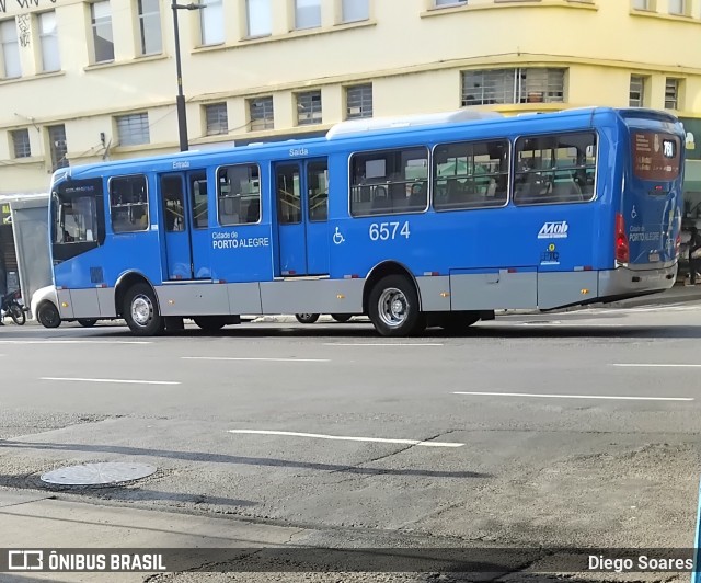 Nortran Transportes Coletivos 6574 na cidade de Porto Alegre, Rio Grande do Sul, Brasil, por Diego Soares. Número da foto: #13235540.