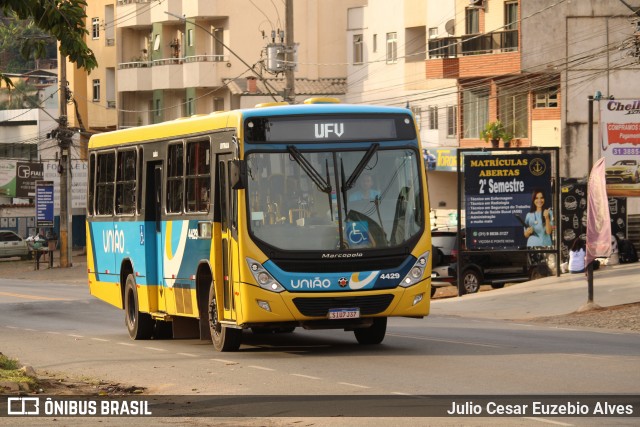 Viação União 4429 na cidade de Viçosa, Minas Gerais, Brasil, por Julio Cesar Euzebio Alves. Número da foto: #13236939.