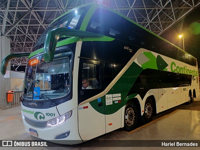 Viação Continental de Transportes 1001 na cidade de Patos de Minas, Minas Gerais, Brasil, por Hariel Bernades. Número da foto: #13237050.