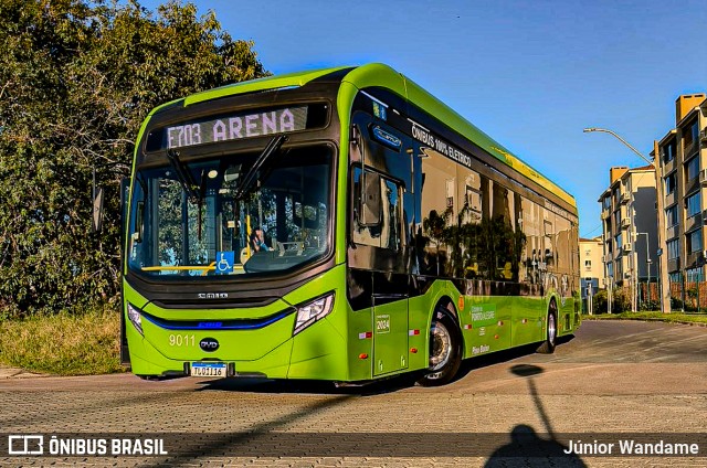 Nortran Transportes Coletivos 9011 na cidade de Porto Alegre, Rio Grande do Sul, Brasil, por Júnior Wandame. Número da foto: #13234977.