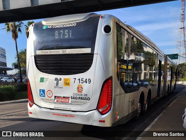 Viação Campo Belo 7 1549 na cidade de São Paulo, São Paulo, Brasil, por Brenno Santos. Número da foto: #13237753.