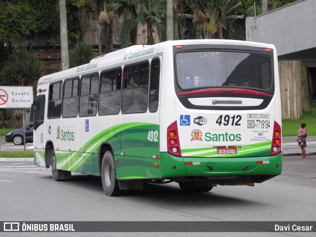 Viação Piracicabana Santos 4912 na cidade de Santos, São Paulo, Brasil, por Davi Cesar. Número da foto: #13238209.