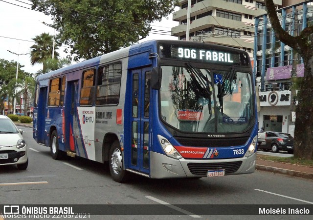 BR Mobilidade Baixada Santista 7833 na cidade de Cubatão, São Paulo, Brasil, por Moiséis Inácio. Número da foto: #13239963.