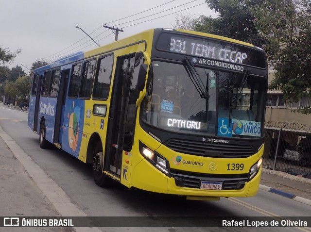VUG - Viação Urbana Guarulhos 1399 na cidade de Guarulhos, São Paulo, Brasil, por Rafael Lopes de Oliveira. Número da foto: #13239355.