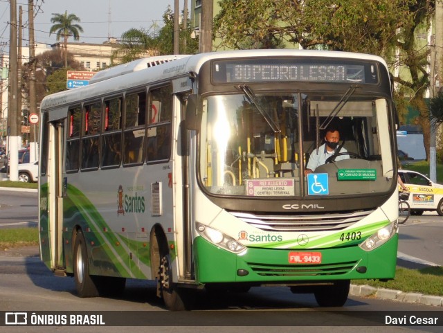 Viação Piracicabana Santos 4403 na cidade de Santos, São Paulo, Brasil, por Davi Cesar. Número da foto: #13238230.
