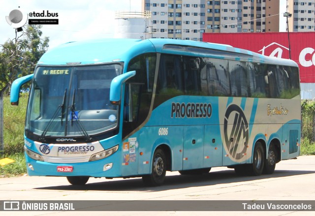 Auto Viação Progresso 6086 na cidade de Natal, Rio Grande do Norte, Brasil, por Tadeu Vasconcelos. Número da foto: #13241997.